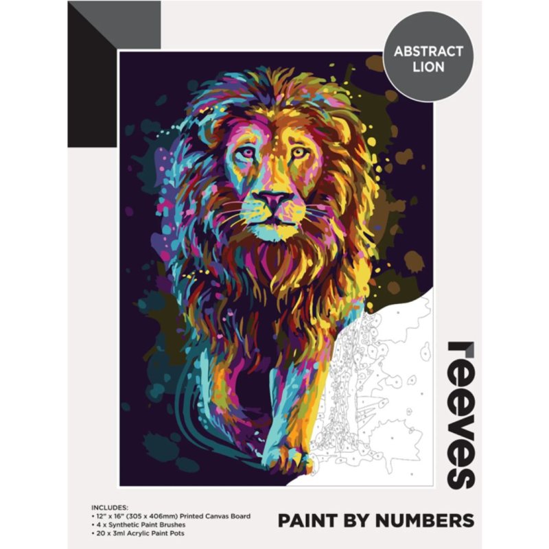 Reeves Paint By Numbers Abstract Lion