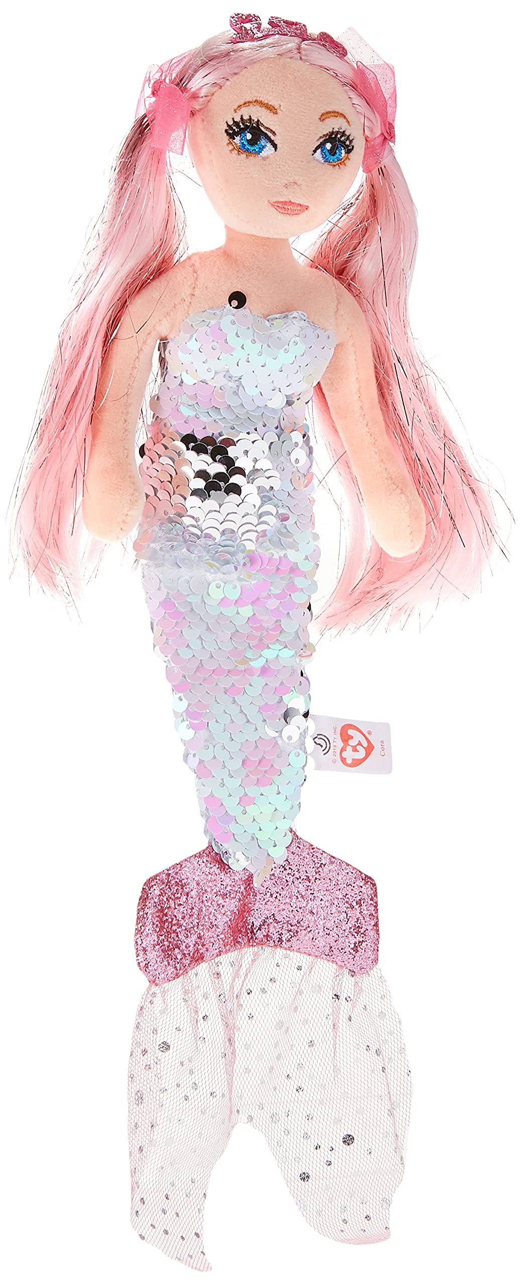 TY Cora Pink Sequin Mermaid 12"