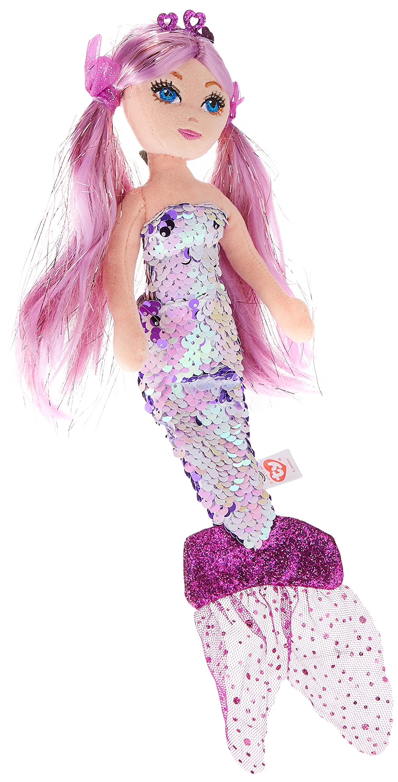 TY Lorelai Purple Sequin Mermaid 12"