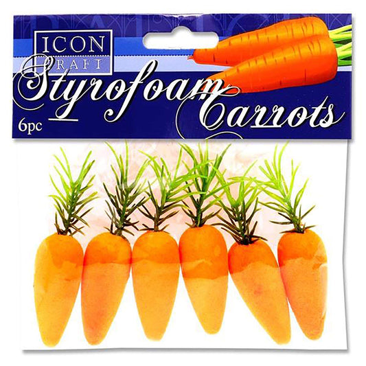 Icon Craft Pkt.6 6cm Styrofoam Carrots