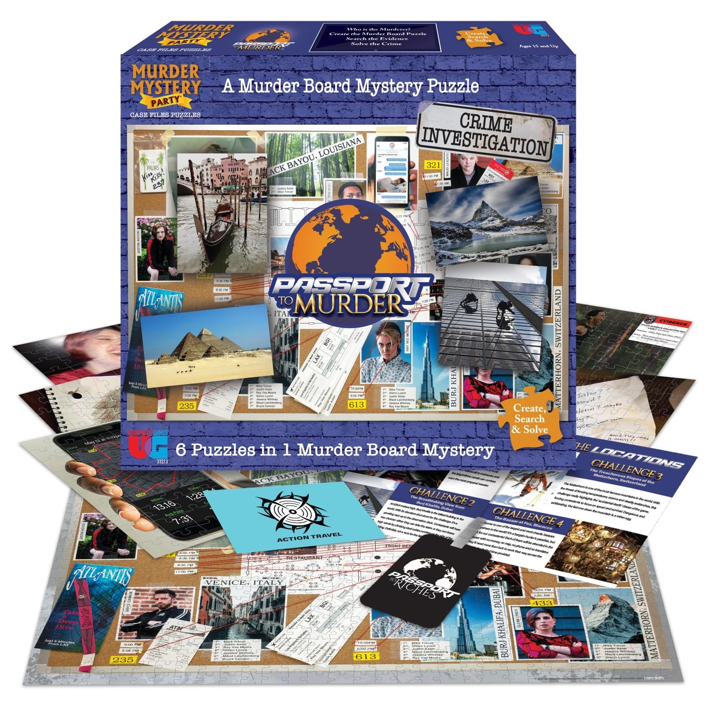 Passport to Murder Mystery Game & Jigsaw Puzzle