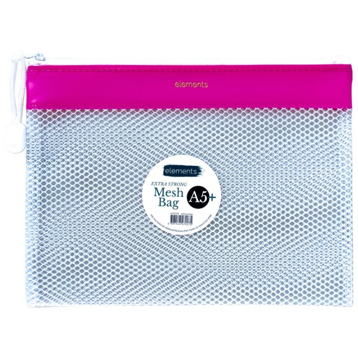 A5+ Mesh Bag Pink Strip Elements