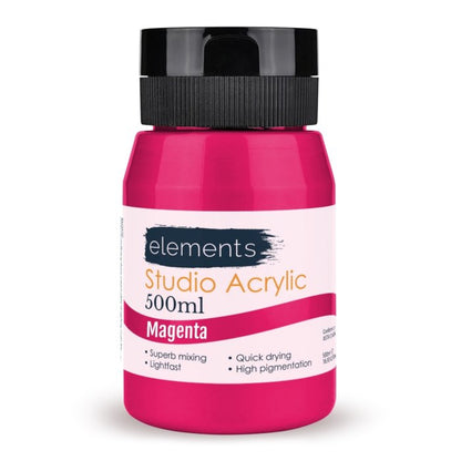 Elements 500ml Studio Acrylic Magenta