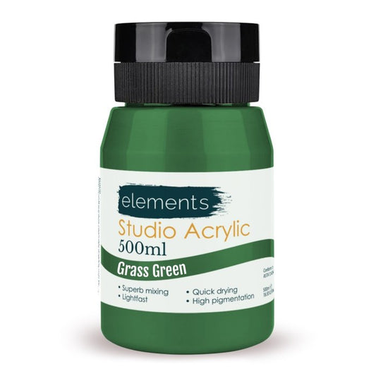 Elements 500ml Studio Acrylic Grass Green