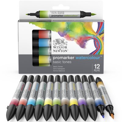 Promarker Watercolour Basic Tones 12pk