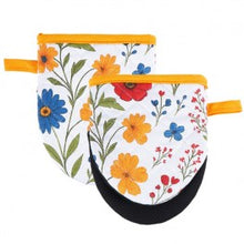 Microwave Oven Mitt 2pc Set Wild Flowers