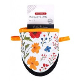 Microwave Oven Mitt 2pc Set Wild Flowers