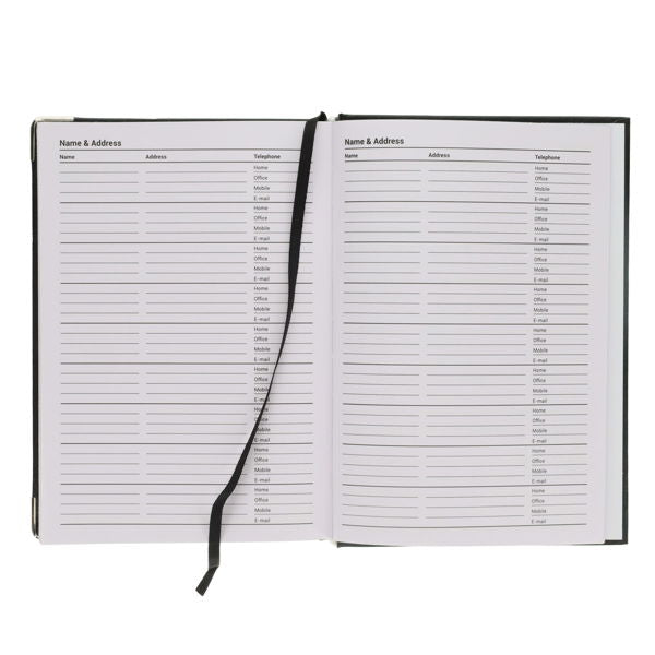 2027 A5 Diary Page A Day Black