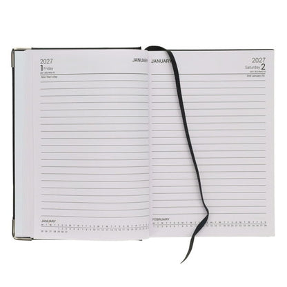 2027 A5 Diary Page A Day Black