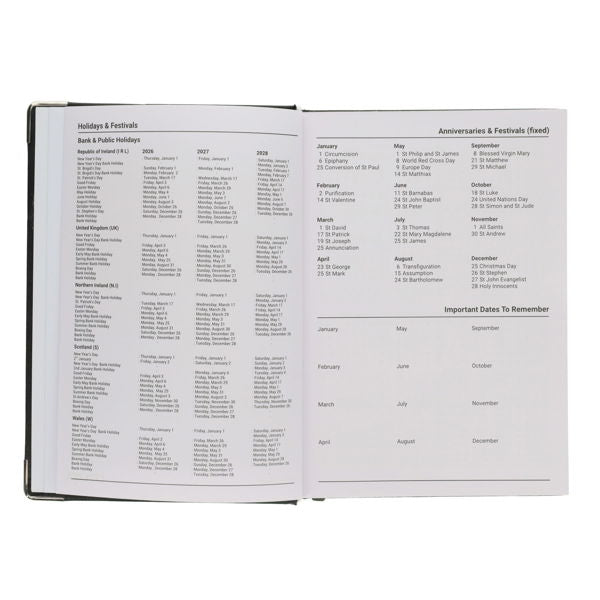 2027 A5 Diary Page A Day Navy