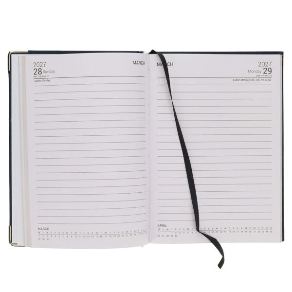 2027 A5 Diary Page A Day Navy