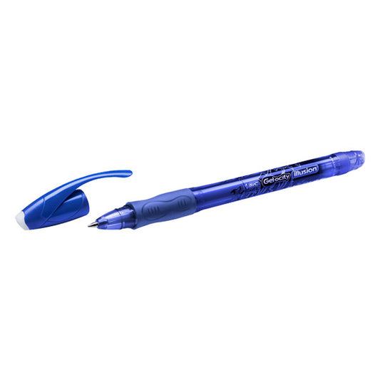 Bic Gelocity Illusion Rollerball Pen Blue - Erasable