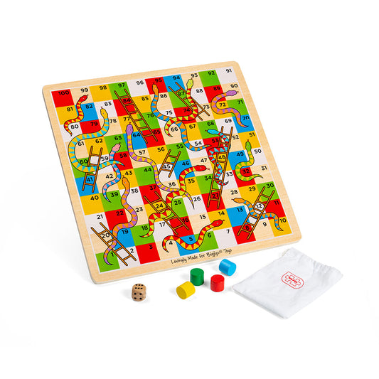 Traditional Wooden Snakes & Ladders
