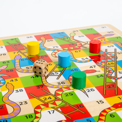 Traditional Wooden Snakes & Ladders