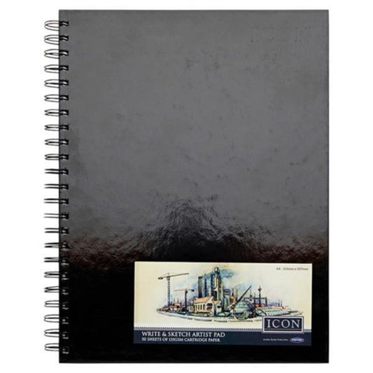 Icon A4 135gsm Wiro Hardcover Sketch Pad 50 Sheets