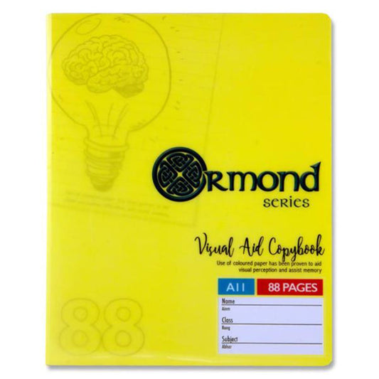 Ormond A11 Visual Memory Aid Durable Cover Copy Book 88 Pages - Yellow