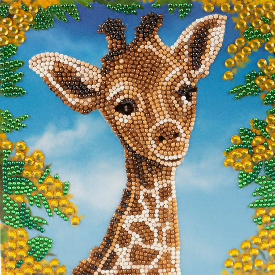 Crystal Art Card 18X18 Baby Giraffe