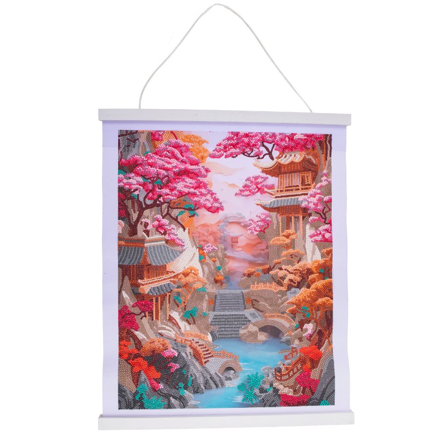 Crystal Art Scroll Cherry Blossom