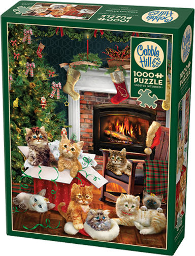 Cobble Hill Christmas Kitten 1000 Piece Jigsaw Puzzle