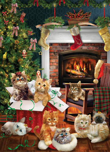 Cobble Hill Christmas Kitten 1000 Piece Jigsaw Puzzle