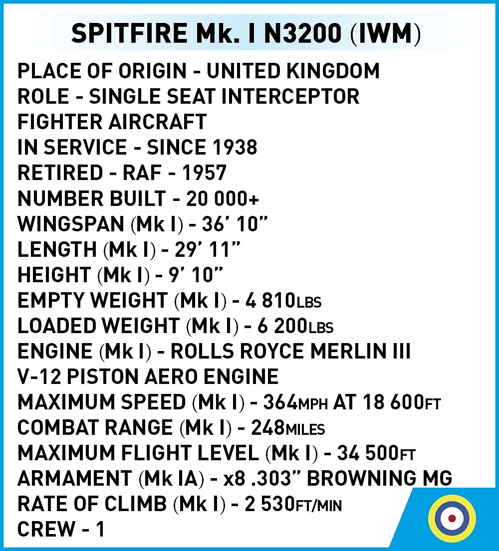 Cobi Spitfire Mk I N3200
