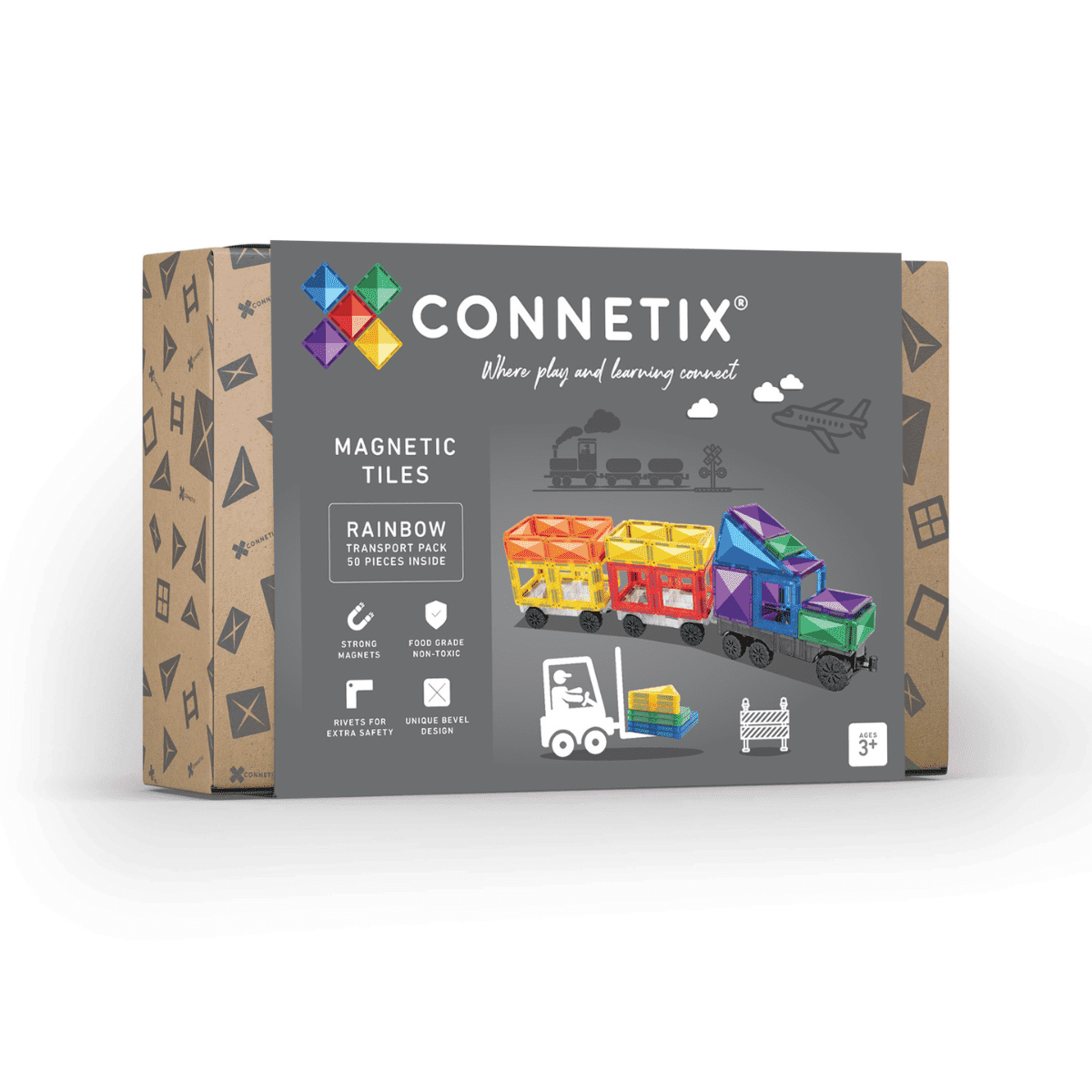 Connetix Rainbow Transport Set 50 Pieces