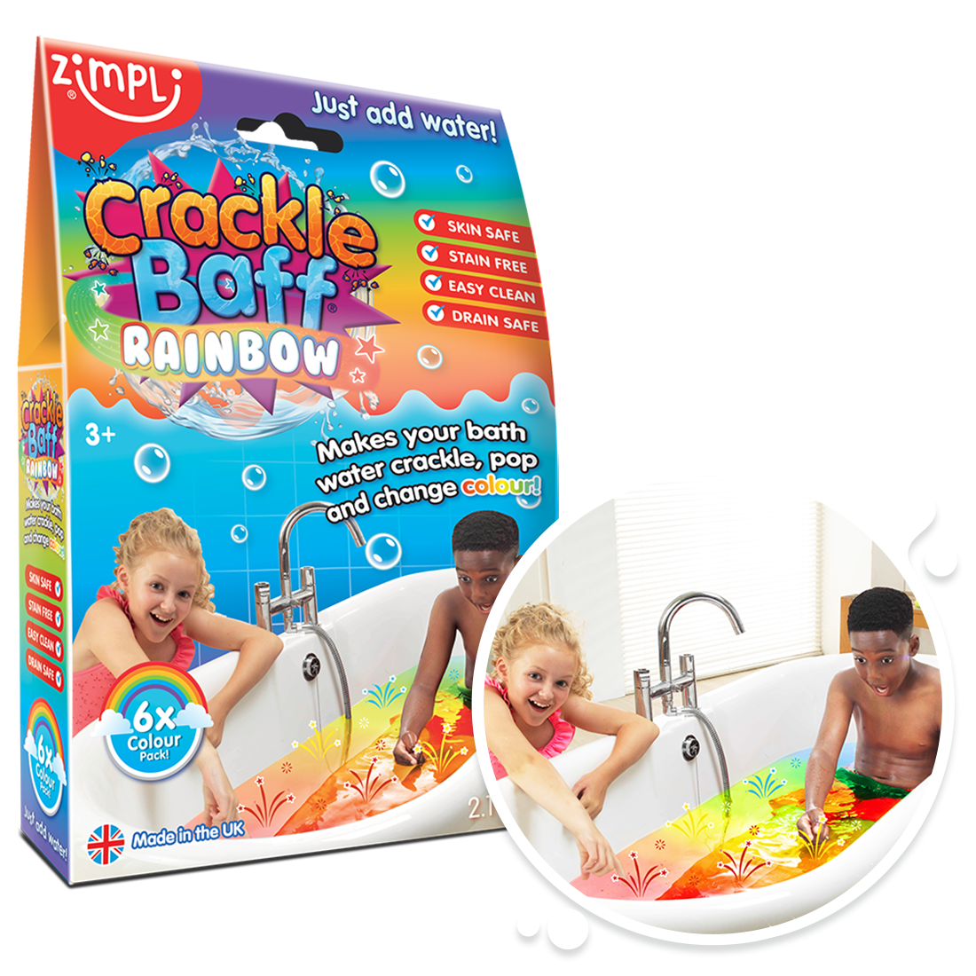 Crackle Baff Rainbow Asstd Colours