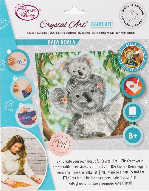 Crystal Art Card 18X18 Koala Cuddles