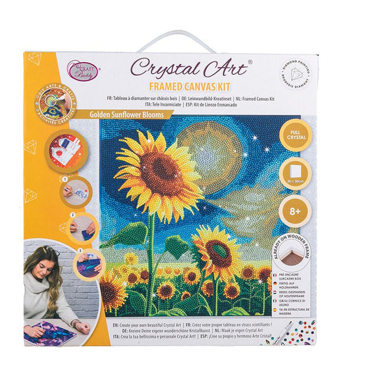 Crystal Art Golden Sunflower Blooms