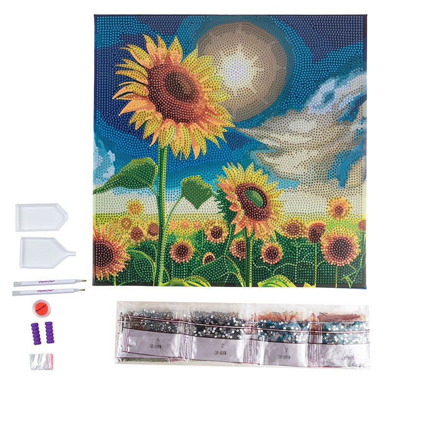 Crystal Art Golden Sunflower Blooms