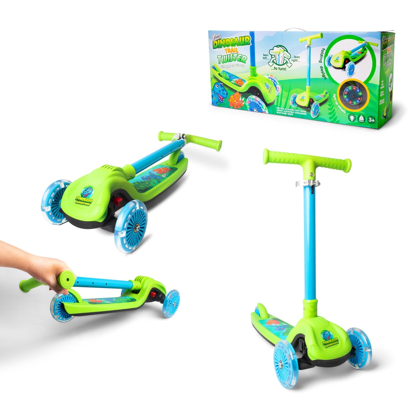 Dinosaur Light Up Folding Scooter