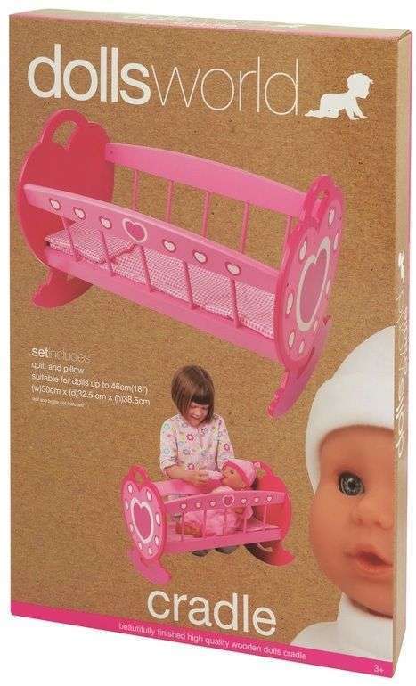 Dolls World Wooden Rocking Cradle