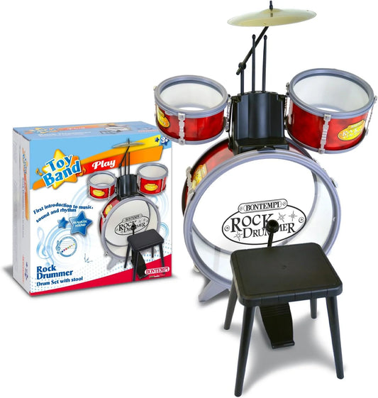 Drum Set 4 Pieces With Stool