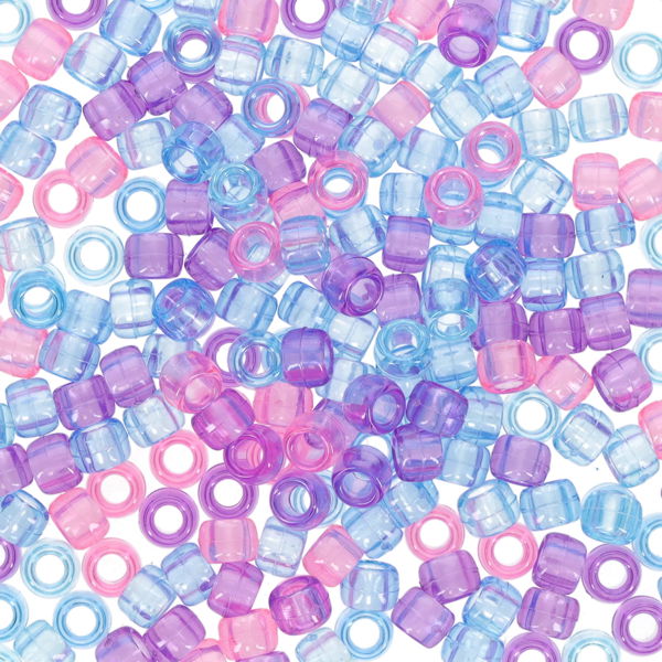 50g Clear Coloured Beads Round