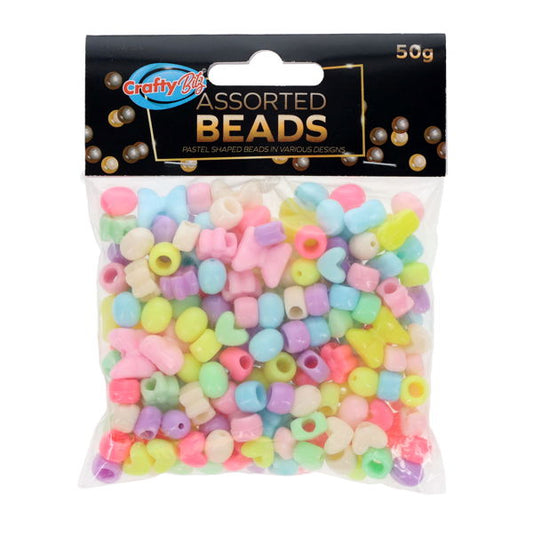 50g Pastel Shapes Beads