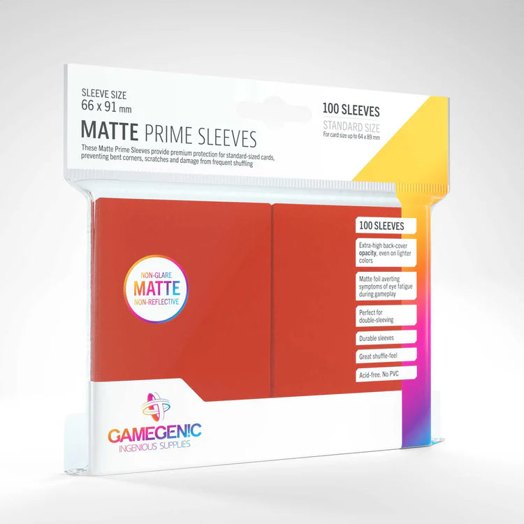 Gamegenic Matte Prime Sleeves Red