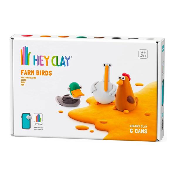 Hey Clay 6 Can Set - Farm Birds