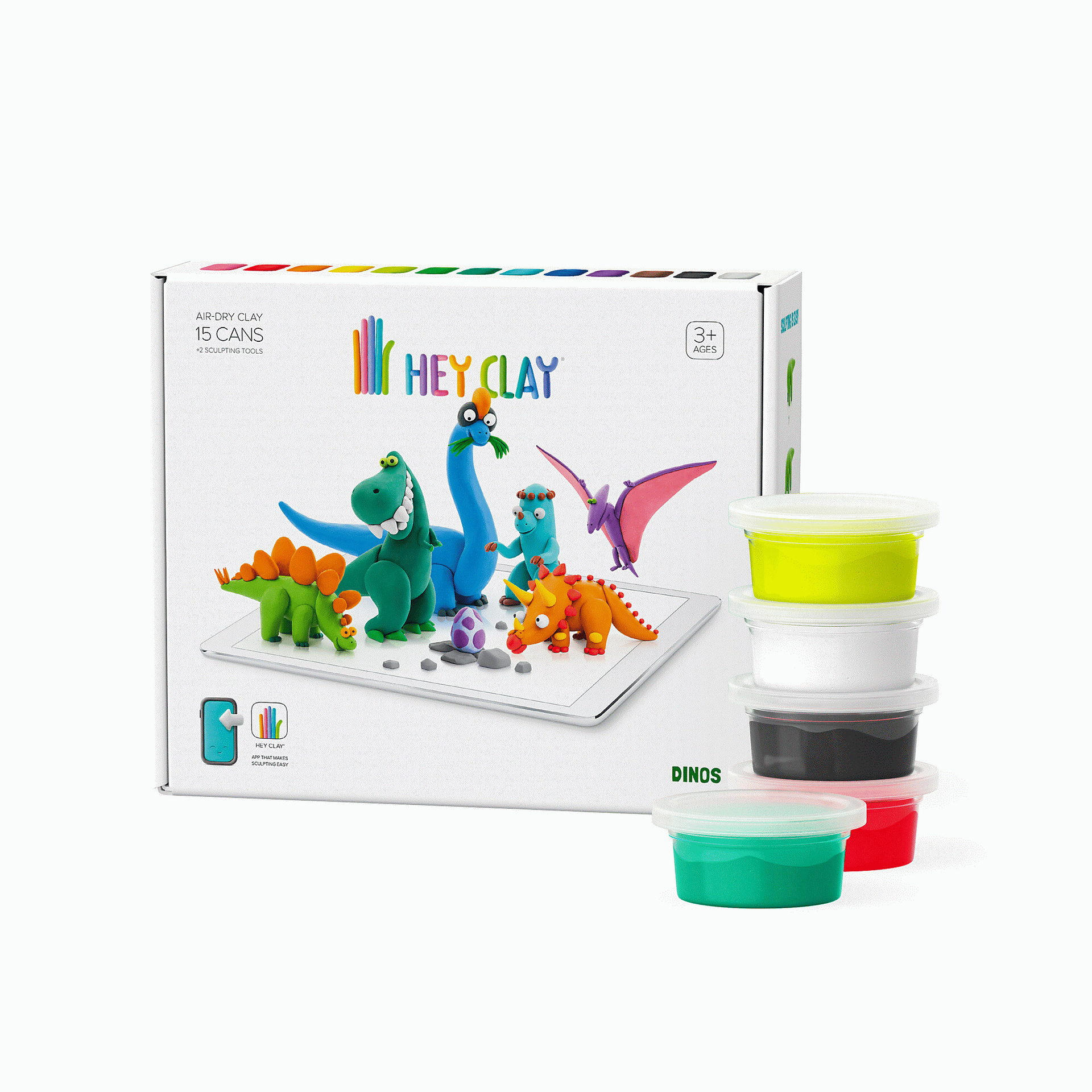 Hey Clay - Animals - 15 Can Modeling Air-Dry Clay - Imagination Toys