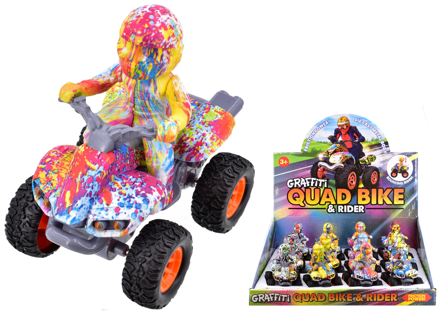 Hot Colour Quad Bike & Rider