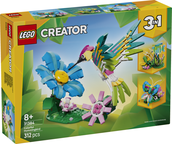 LEGO 31384 Creator 3 in 1 Wild Animals Colorful Hummingbird