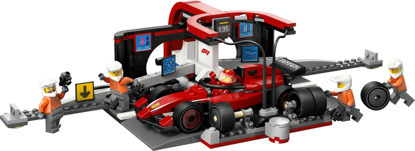 LEGO 60443 City F1 Pit Stop & Pit Crew with Ferrari Car