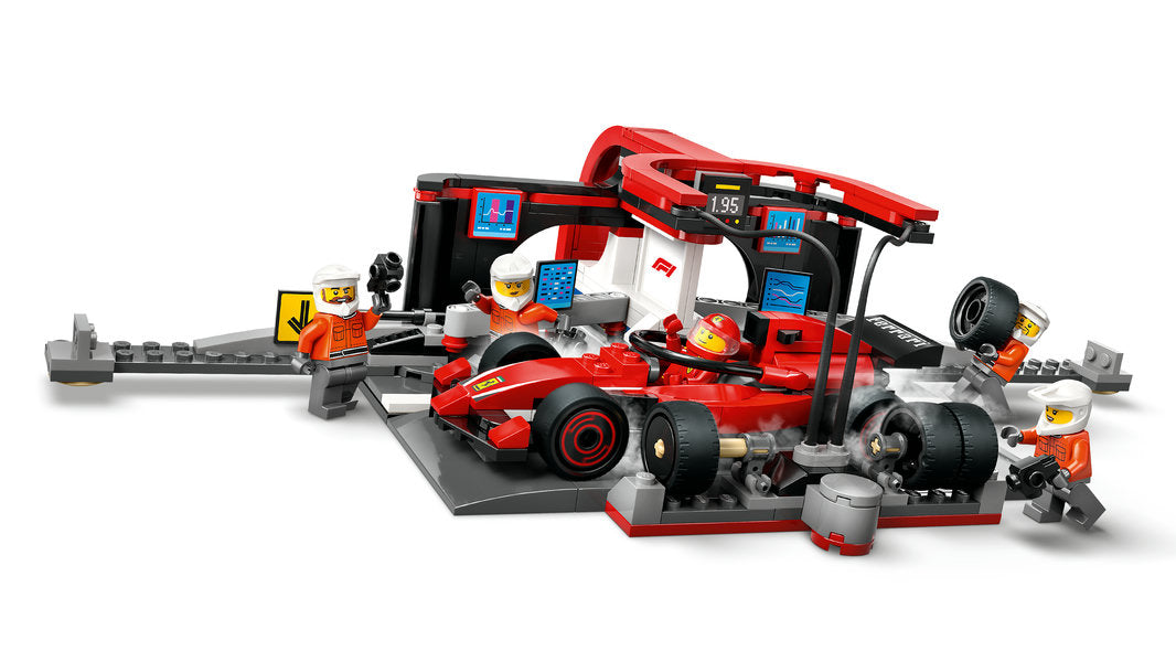 LEGO 60443 City F1 Pit Stop & Pit Crew with Ferrari Car