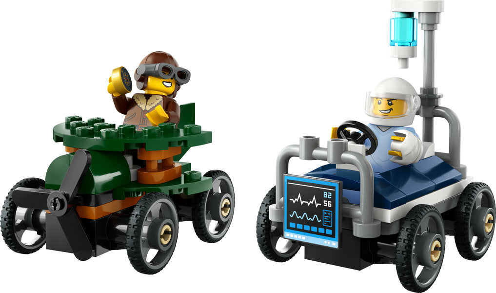 LEGO 60459 City Airplane vs. Hospital Bed Race Car Pack