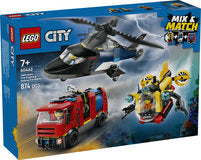 LEGO 60462 City Helicopter, Fire Truck & Subamarine Remix