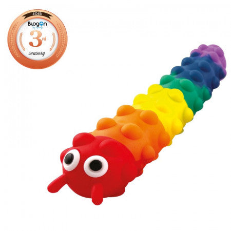 Light Up Rainbow Caterpillar Suction Push Popper