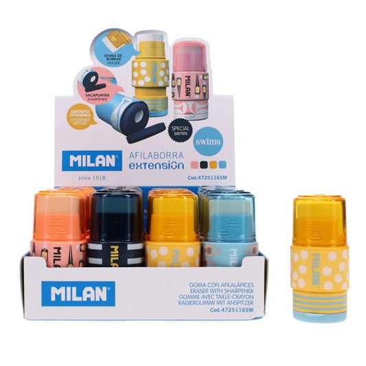 Milan Capsule Swims Single Hole Sharpener & Eraser