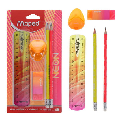Maped 5pc Neon Stationery Set