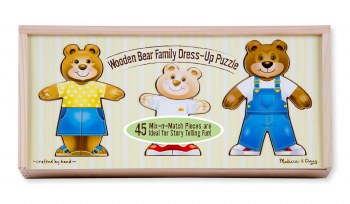 Melissa & Doug Wooden Bear Family Dress up Puzzle