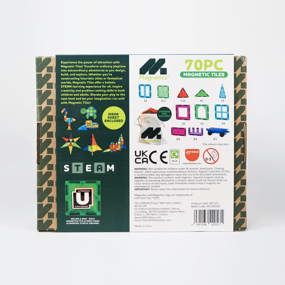 Magnetic Tiles 70 Piece Set
