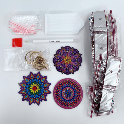 Mandalas Crystal KeyRing Set